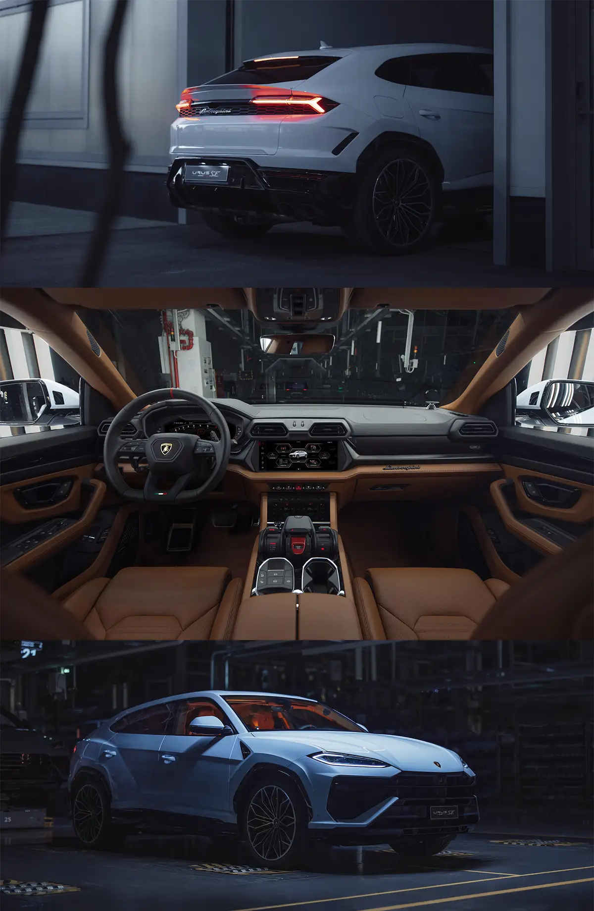 Lamborghini Urus SE: el Super SUV italiano que redefine la velocidad Lamborghini Urus SE trasera, interior y frontal azul